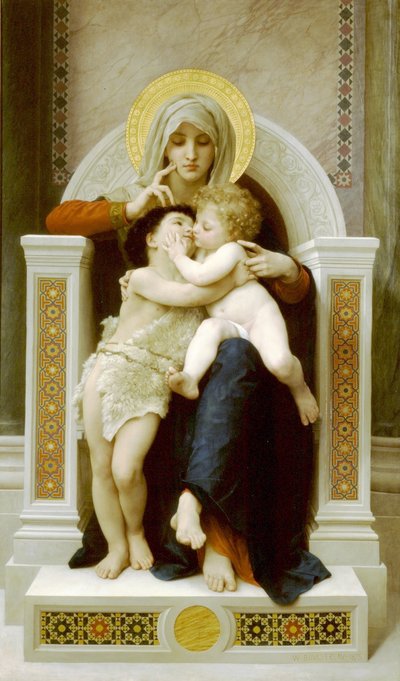 De Maagd, Jezus en Johannes de Doper door William Adolphe Bouguereau